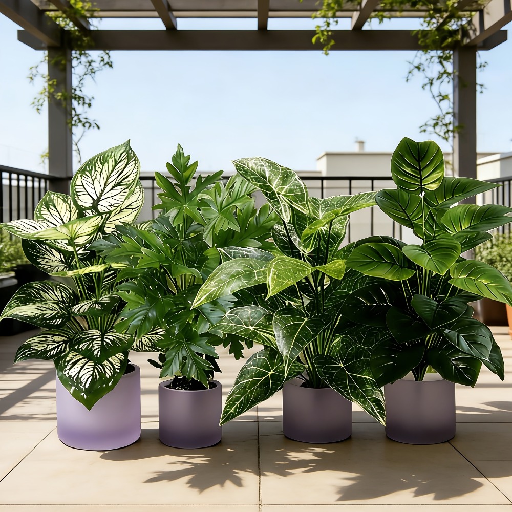 4 Plantas Artificiales con 48  - Fiddle Leaf Fig reseña y precio