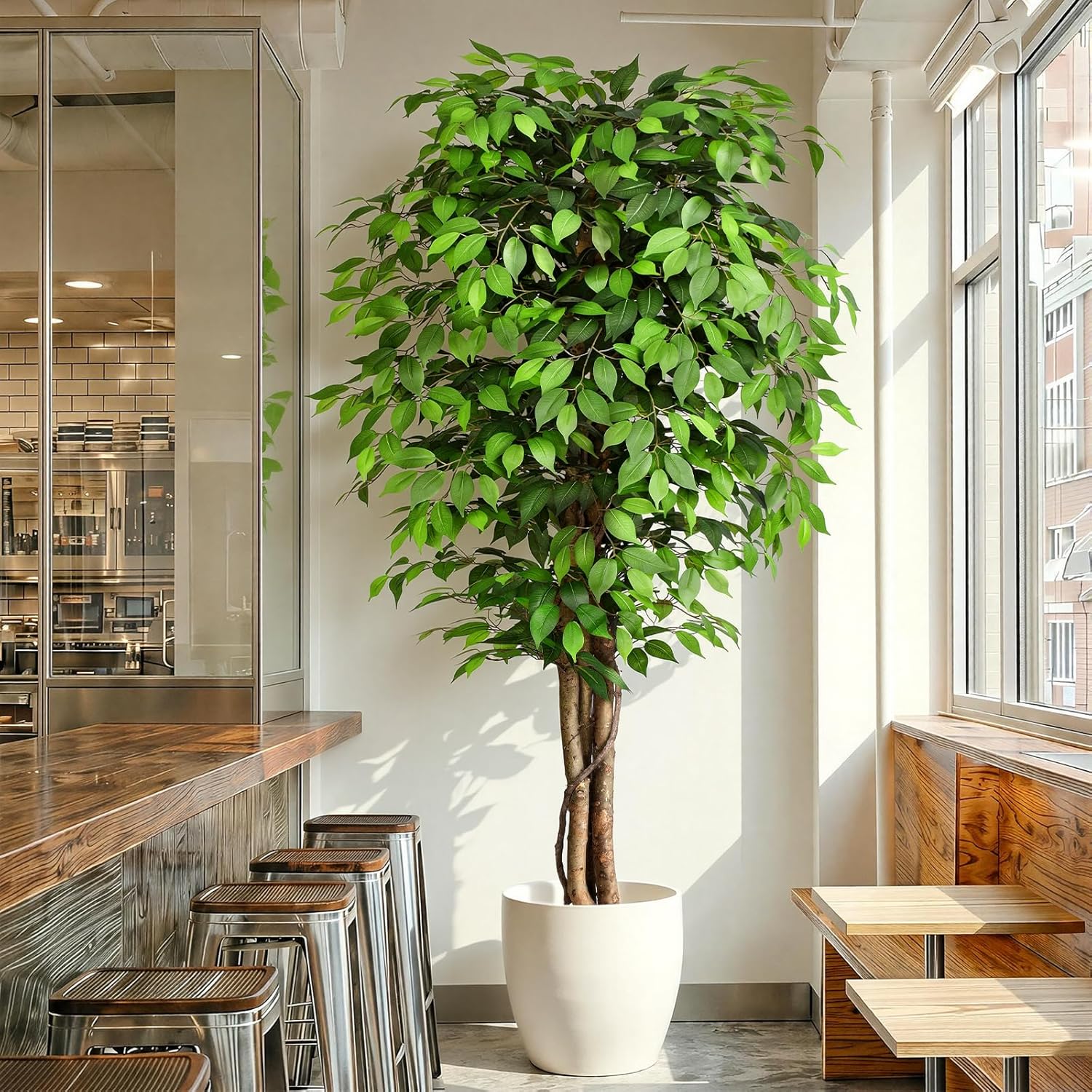 Árbol de Ficus Artificial Real - Fiddle Leaf Fig reseña y precio
